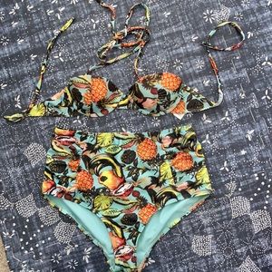 Topshop tropical print bikini